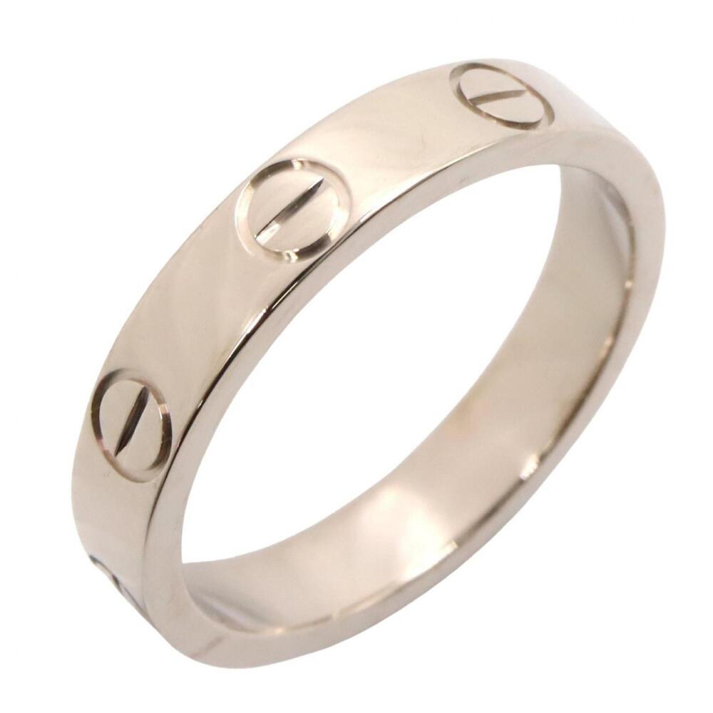 Cartier Mini Love Ring, 18K White Gold (18KWG), Women's, Silver Tone, B4085100